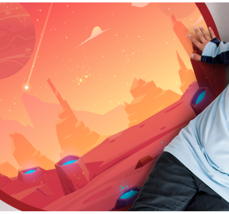 Cosmic Desert Scene star vinyl rug - TenStickers