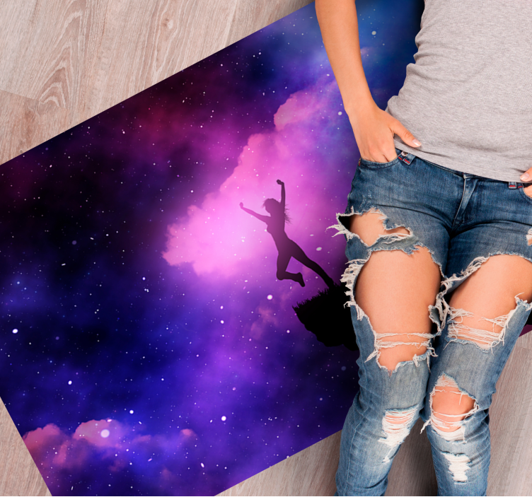 Cosmic voyage star vinyl rug - TenStickers