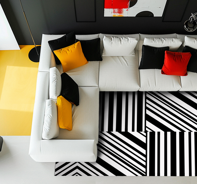 Bold Striped Pattern stripes vinyl rug - TenStickers