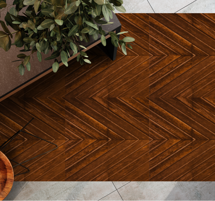 Classic Herringbone Pattern wood vinyl rug - TenStickers