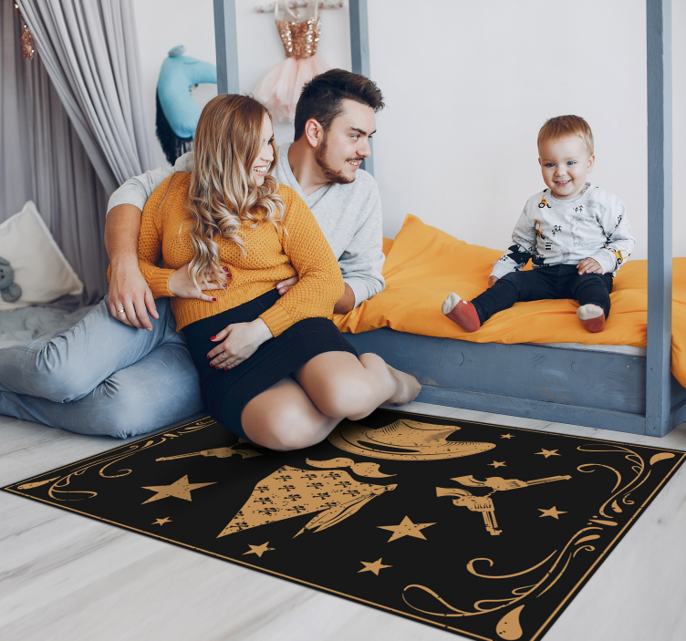 Cowboy Themed kids vinyl rug - TenStickers