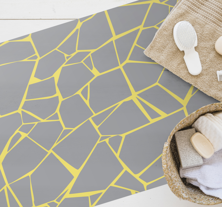 Cracked Grey Structure bathroom vinyl rug - TenStickers