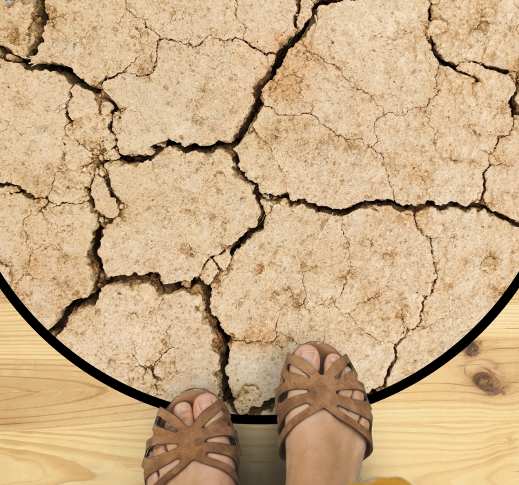 Cracked stone bedroom vinyl rug - TenStickers