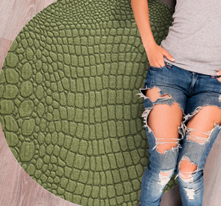 Crocodile skin texture circular rug - TenStickers