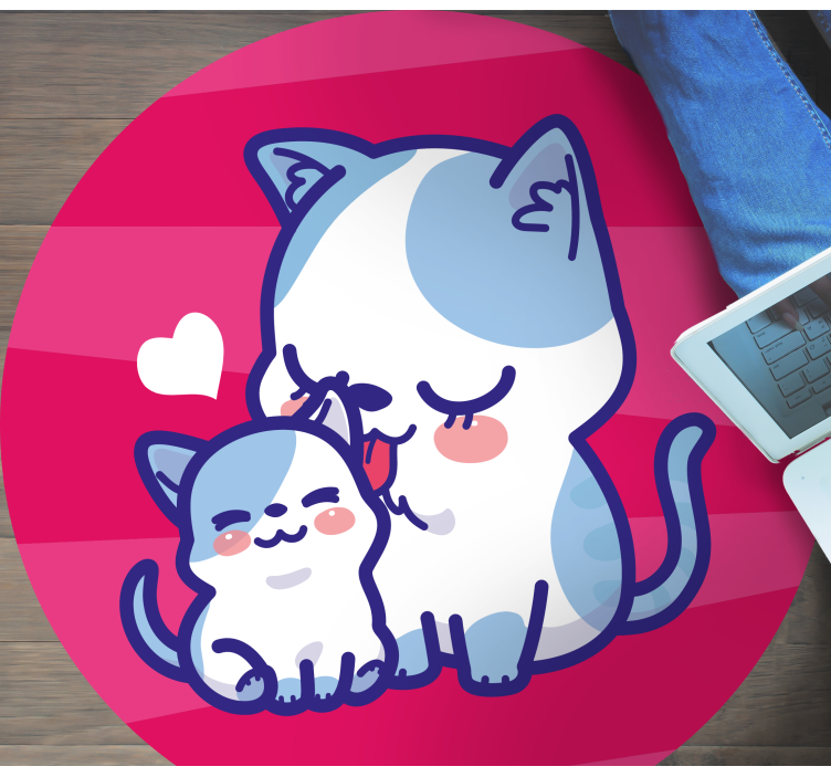 Cuddly Cat Companions vinyl rug - TenStickers