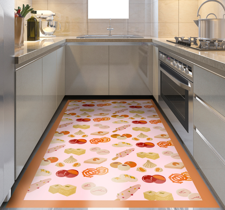 Culinary Theme kitchen vinyl rug - TenStickers