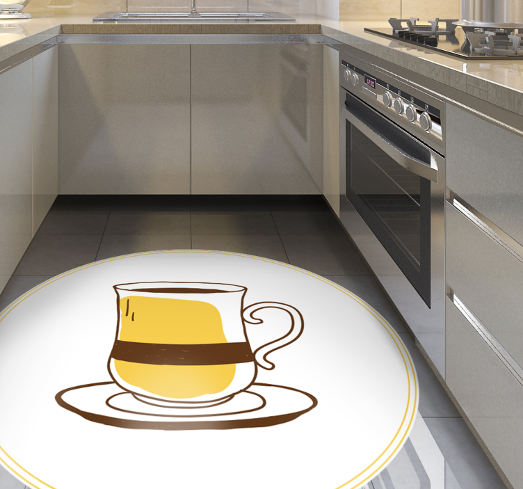 cup coffee white background modern rug - TenStickers