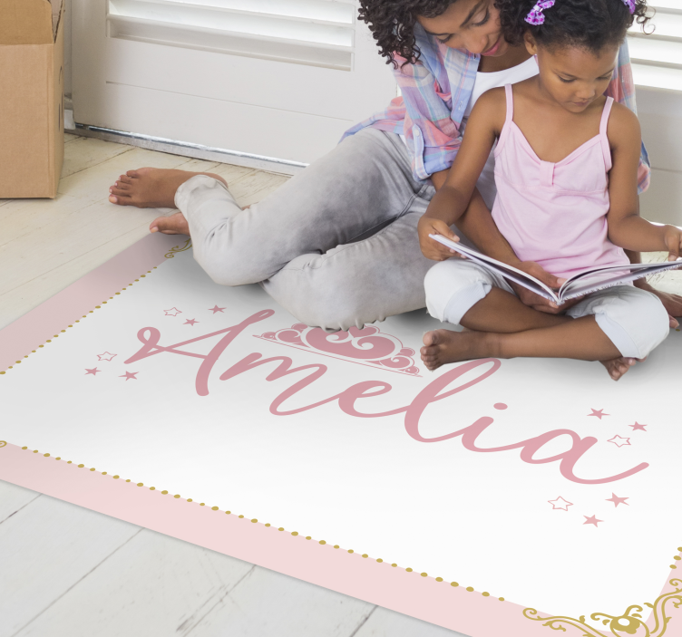 Custom crowned design vinyl rug - TenStickers