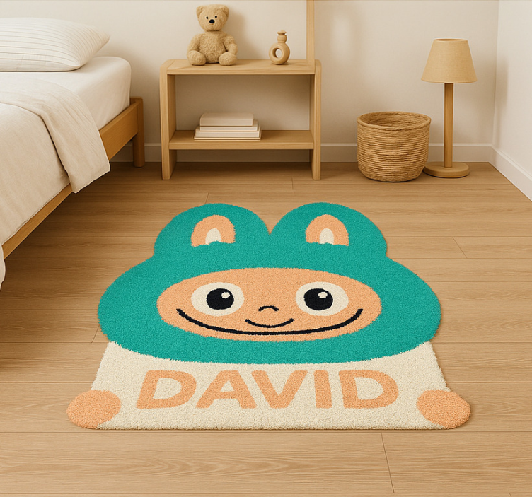 Custom turquoise Labubu  vinyl rug - TenStickers