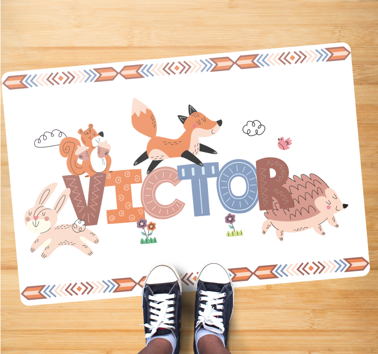 Customizable Critters personalized vinyl rug - TenStickers
