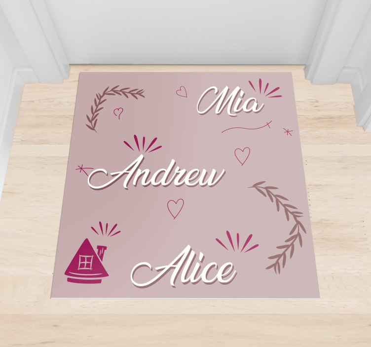 Custom family members entrance hall vinyl rug - TenStickers