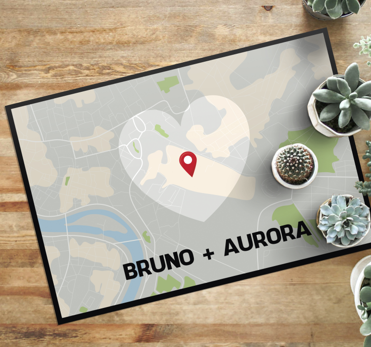 Personalized map location custom vinyl rug - TenStickers