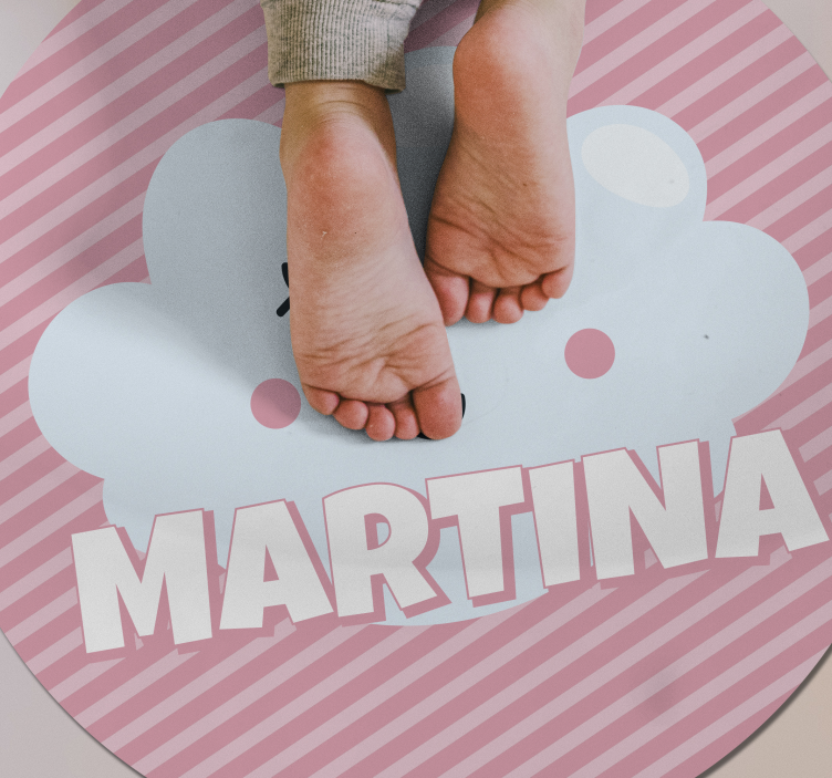 Cute cloud with name vinyl rug - TenStickers