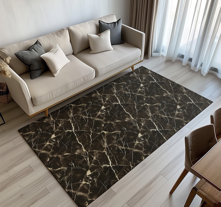 Dark brown shades marble vinyl rug - TenStickers
