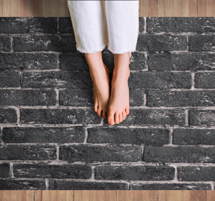 Dark gray stone bricks texture carpet - TenStickers