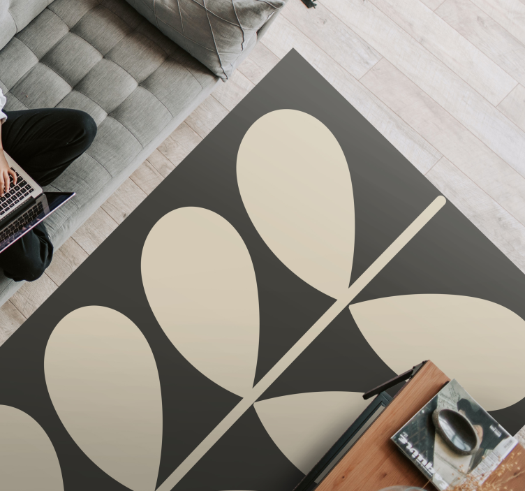 Dark Orla Kiely  modern vinyl rug - TenStickers