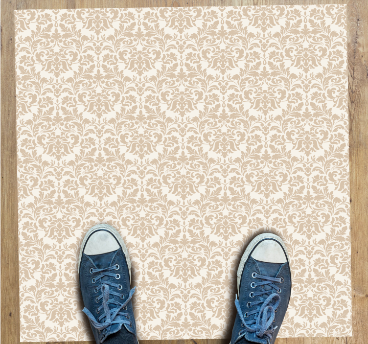 Delicate Floral Motif entrance hall vinyl rug - TenStickers