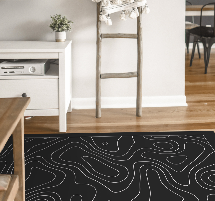 Design motif black and white geometric rugs - TenStickers