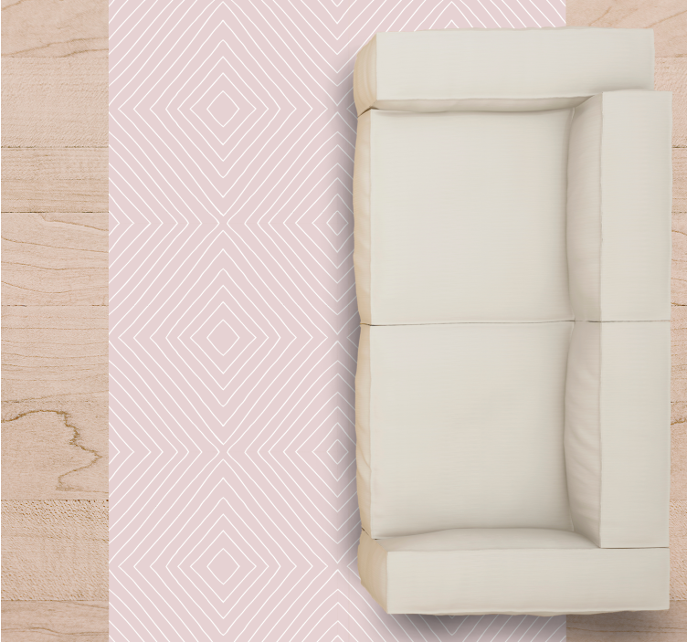 Diagonal Diamonds geometric vinyl rug - TenStickers