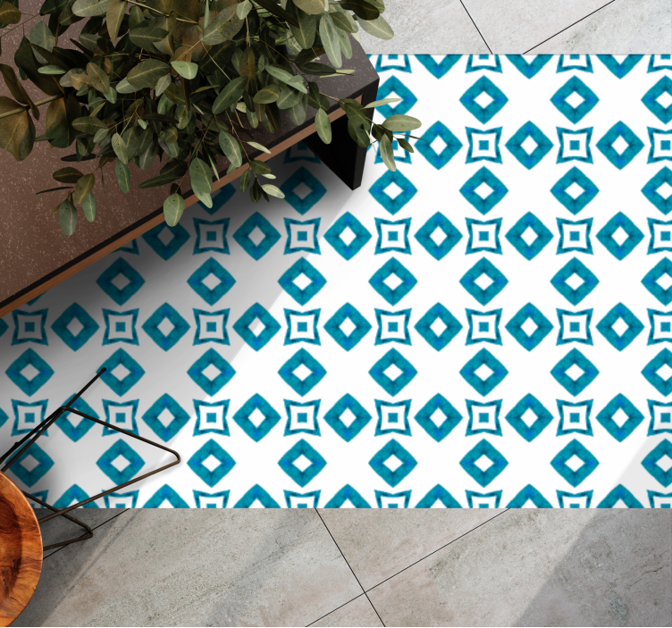 Diamond Motif geometric vinyl rug - TenStickers