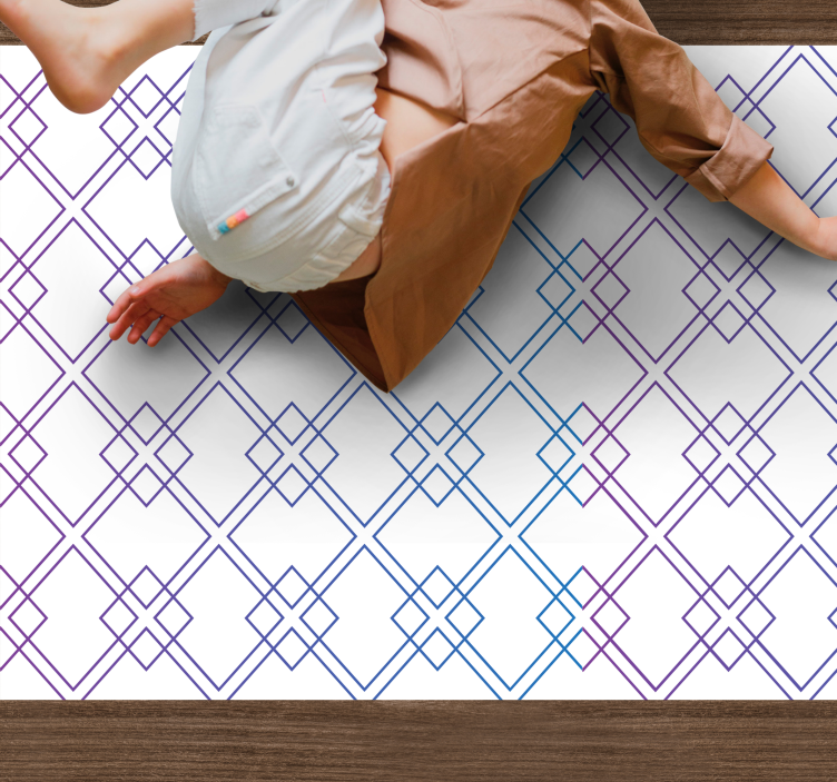 Diamonds and Lines geometric vinyl rug - TenStickers