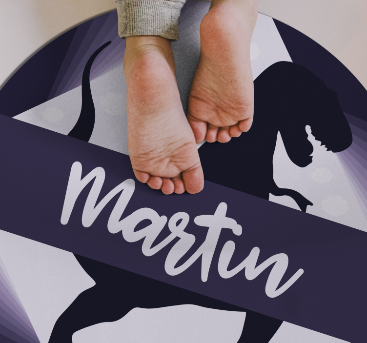 Velociraptor with name vinyl rug - TenStickers