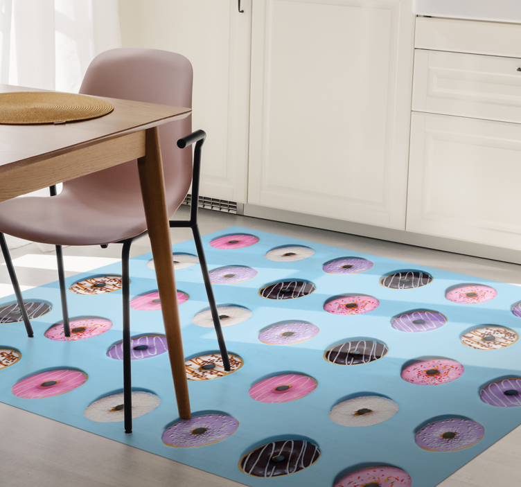 Donut Pattern Surface vinyl rug - TenStickers