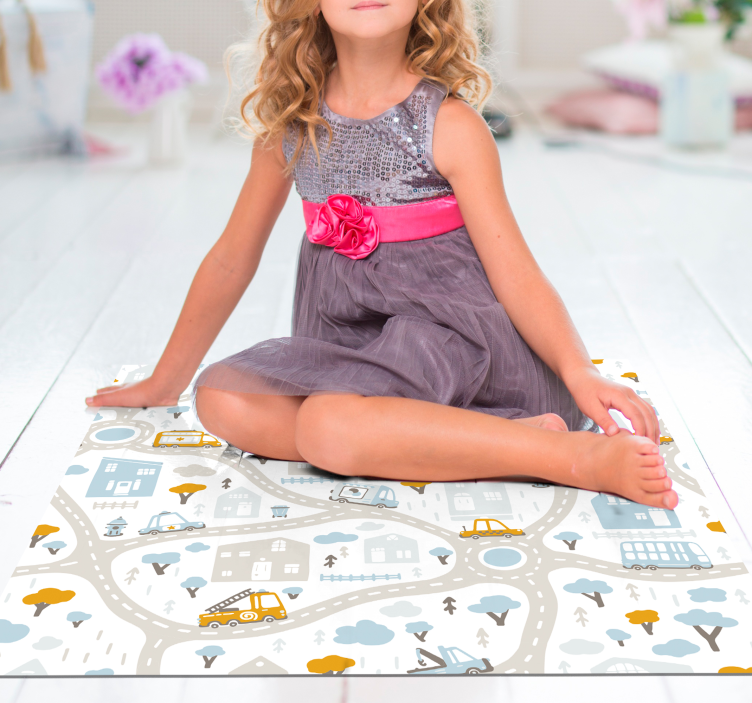 Doodle road map vinyl rug - TenStickers