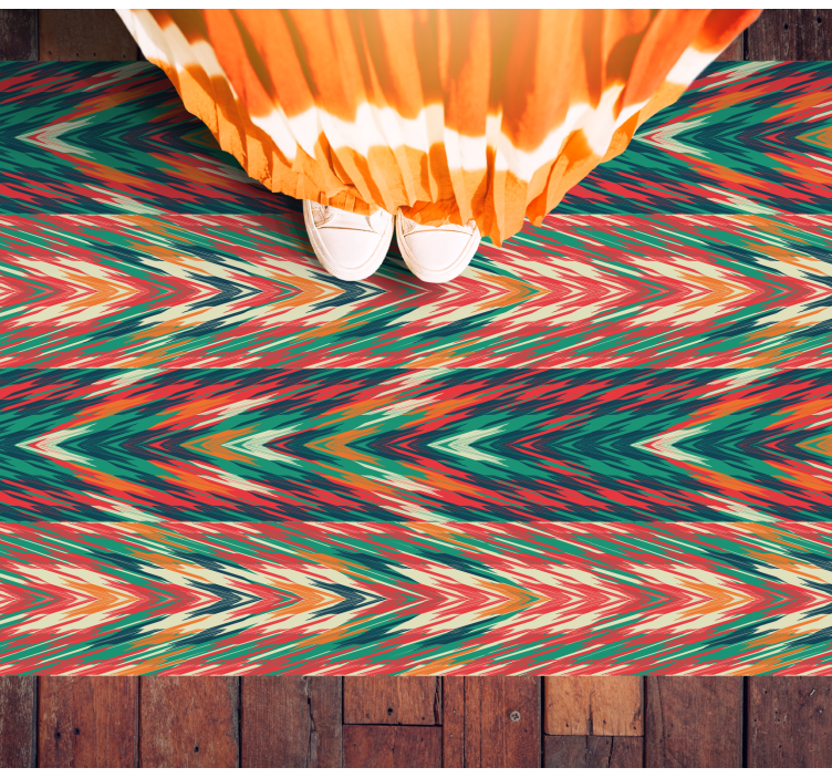 Dynamic colour waves stripes vinyl rug - TenStickers