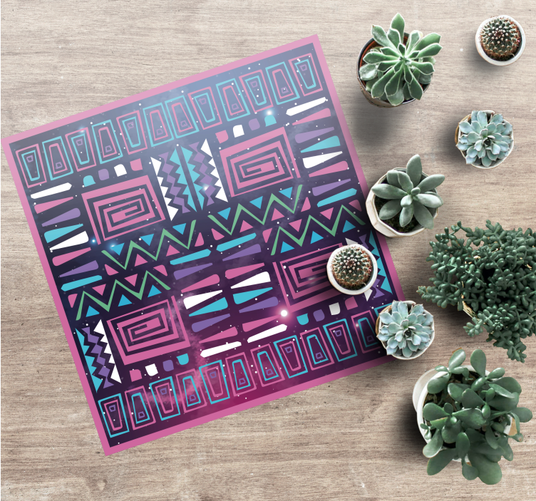 Dynamic Geometric Patterns ethnic vinyl rug - TenStickers