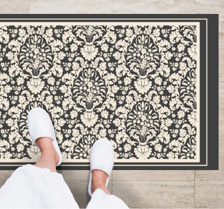 Elegant Botanical Feature vintage vinyl rug - TenStickers
