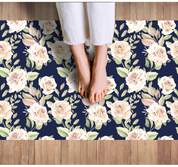 Elegant Floral Component nature vinyl rug - TenStickers