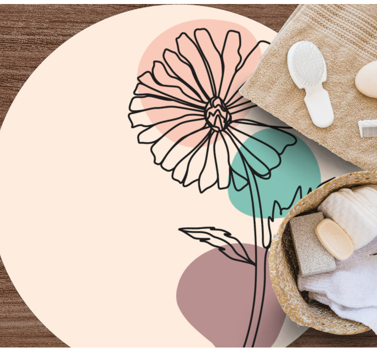 Elegant Floral Silhouette flower vinyl rug - TenStickers