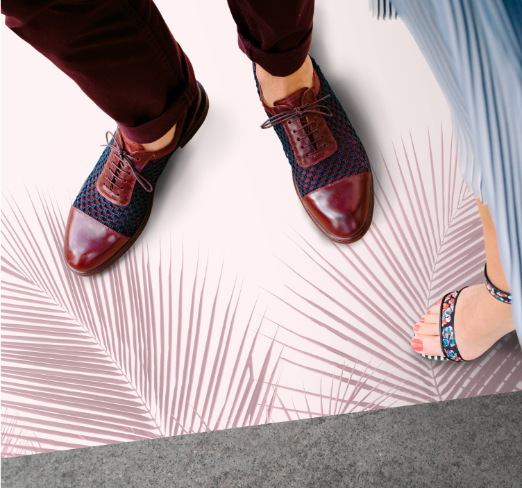 Elegant palm imagery flower vinyl rug - TenStickers