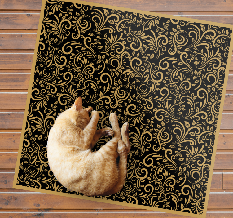 Elegant swirls pattern flower vinyl rug - TenStickers