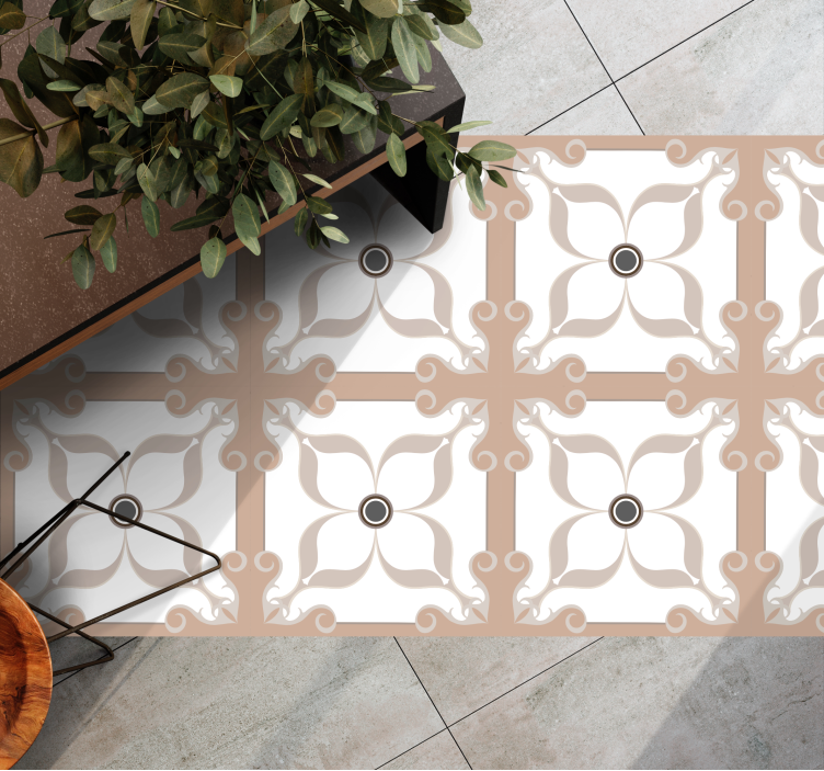 Elegant Symmetry tile vinyl rug - TenStickers