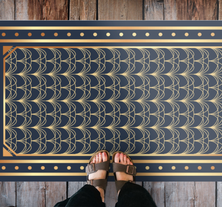 Elegant Wave Patterns geometric vinyl rug - TenStickers