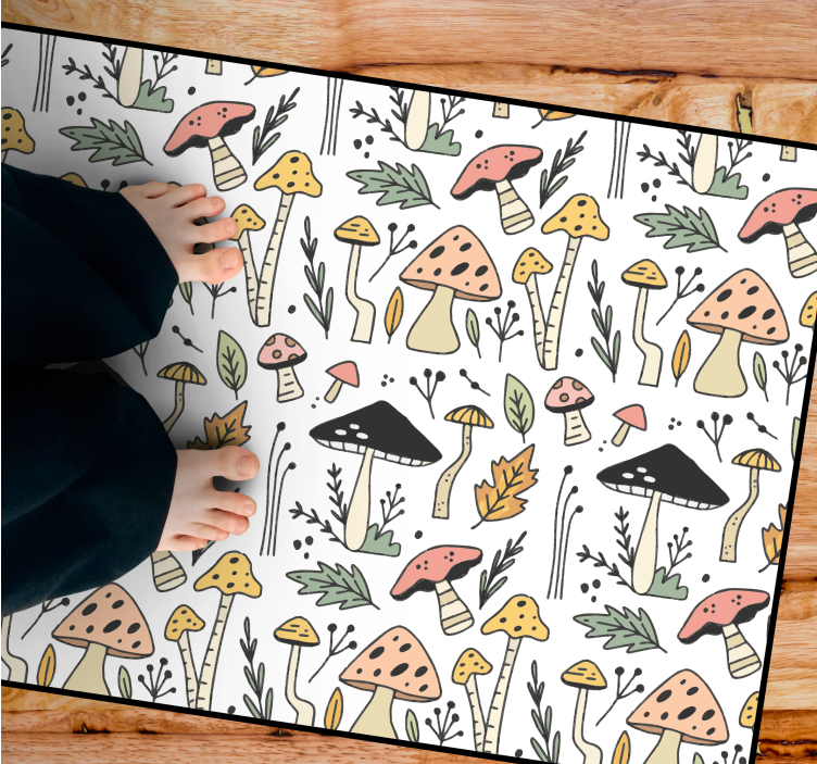 Enchanting mushrooms nature vinyl rug - TenStickers