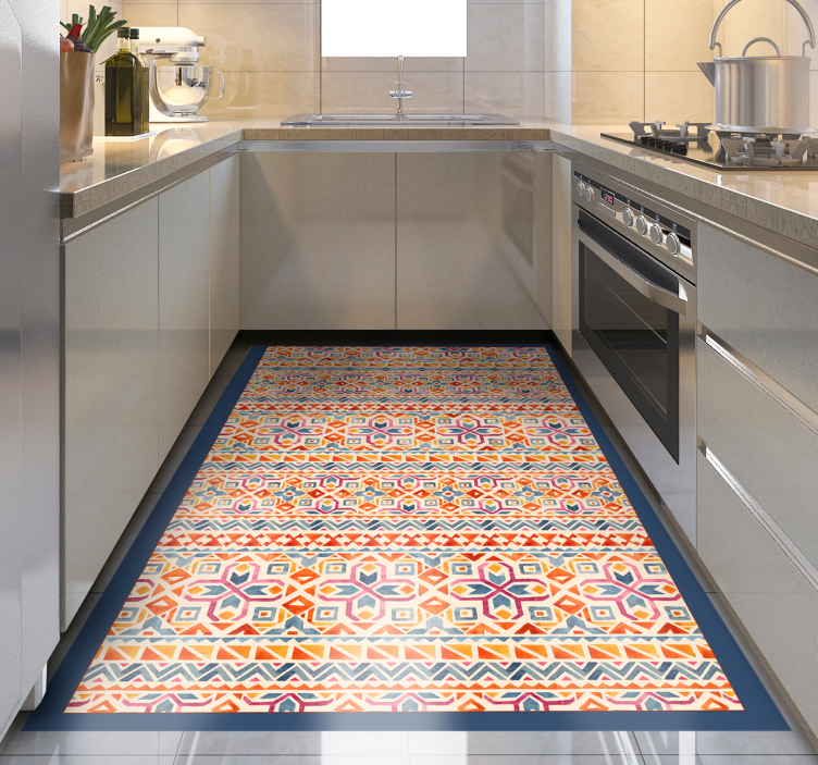 Ethnic pattern  kitchen floor tiles - TenStickers