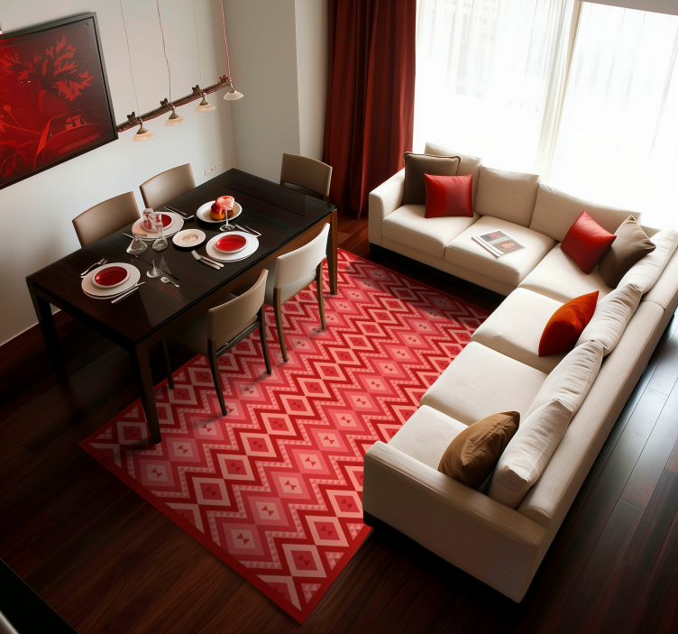 Ethnic vintage design red vinyl rug - TenStickers
