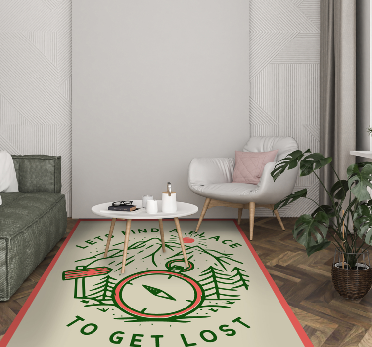 Explore Adventure Compass custom vinyl rug - TenStickers