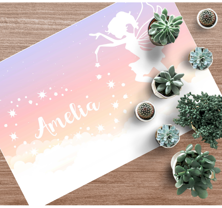 Personalized fairy cloud custom vinyl rug - TenStickers