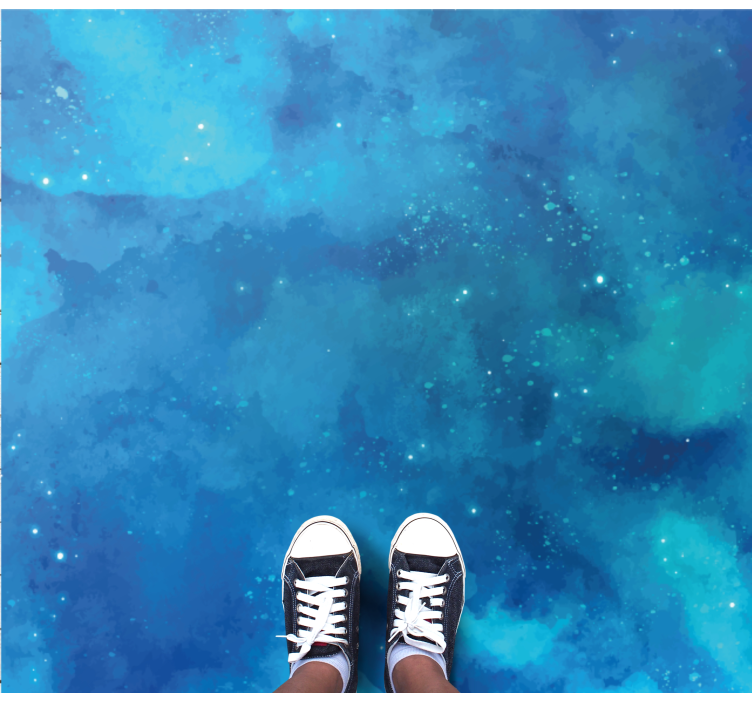 Fantastic blue and big galaxy modern rug - TenStickers