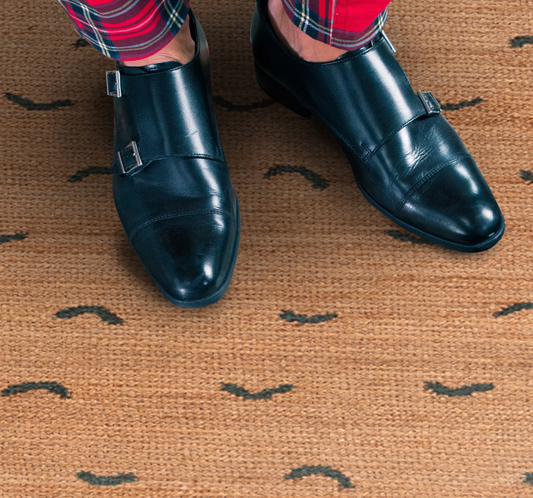 Jute beige imitation animal print vinyl rug - TenStickers