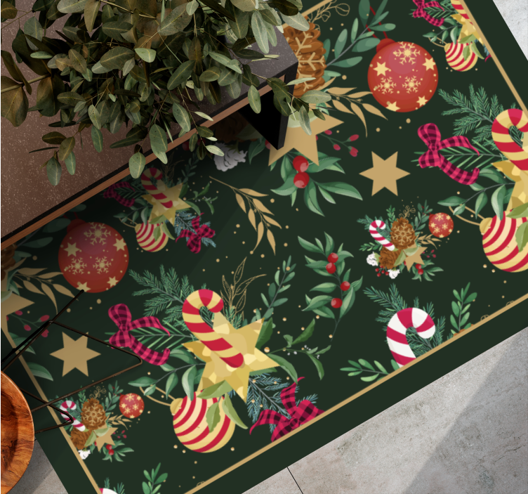 Festive Holiday Motifs Christmas vinyl rug - TenStickers