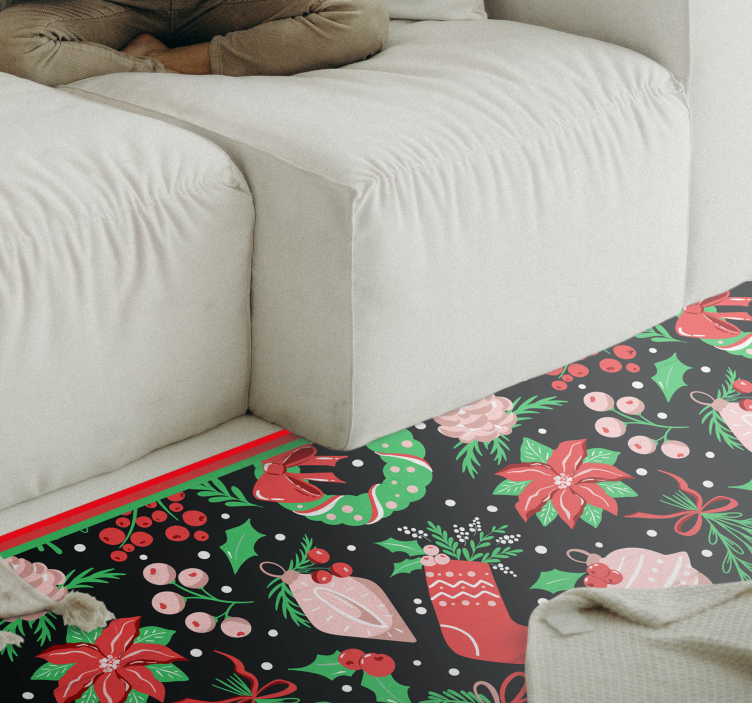 Festive Seasonal Motifs christmas vinyl rug - TenStickers