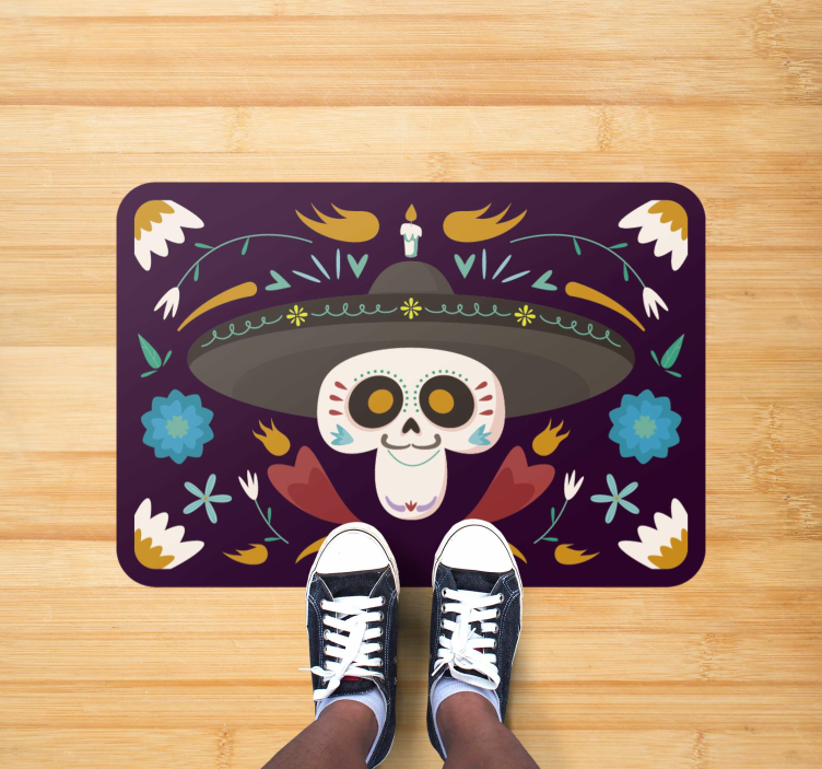 Festive Skull Imagery event vinyl rug - TenStickers