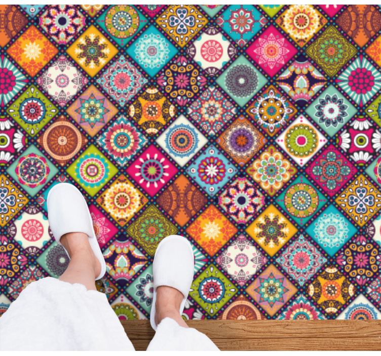 floral background with mandalas floral rug - TenStickers