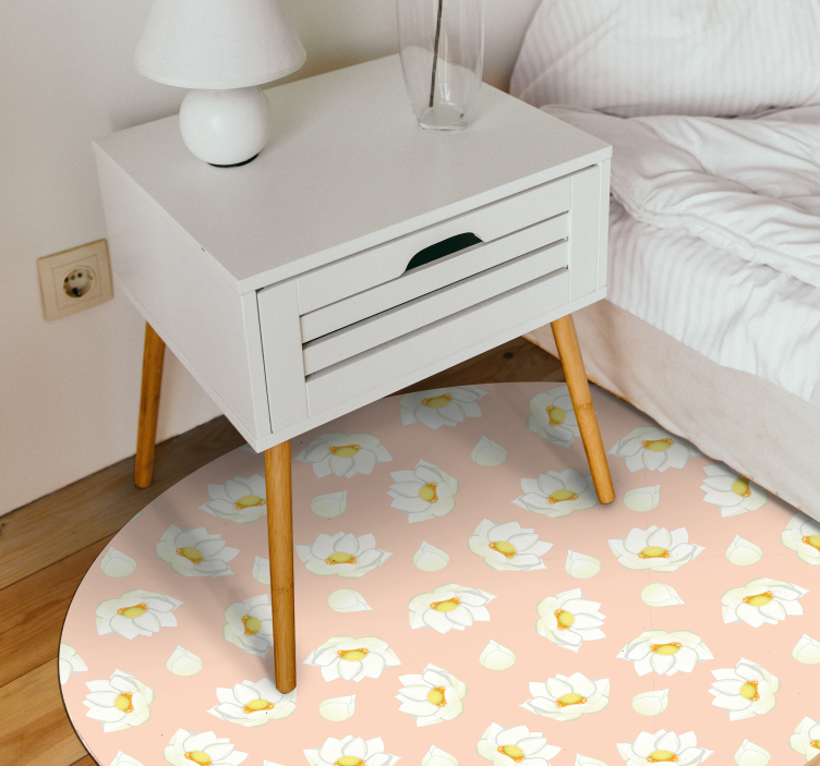 Floral Blossom flower vinyl rug - TenStickers