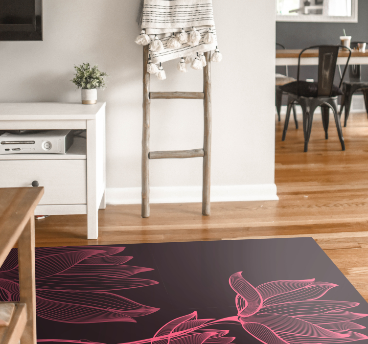 Floral Contrast flower vinyl rug - TenStickers